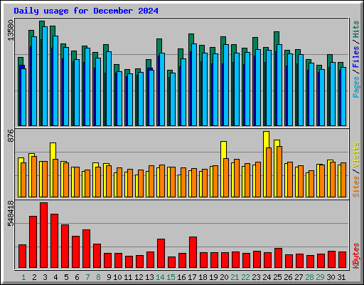 Daily usage for December 2024